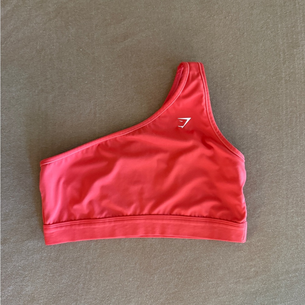 Gymshark One-Shoulder Coral Sports Bra